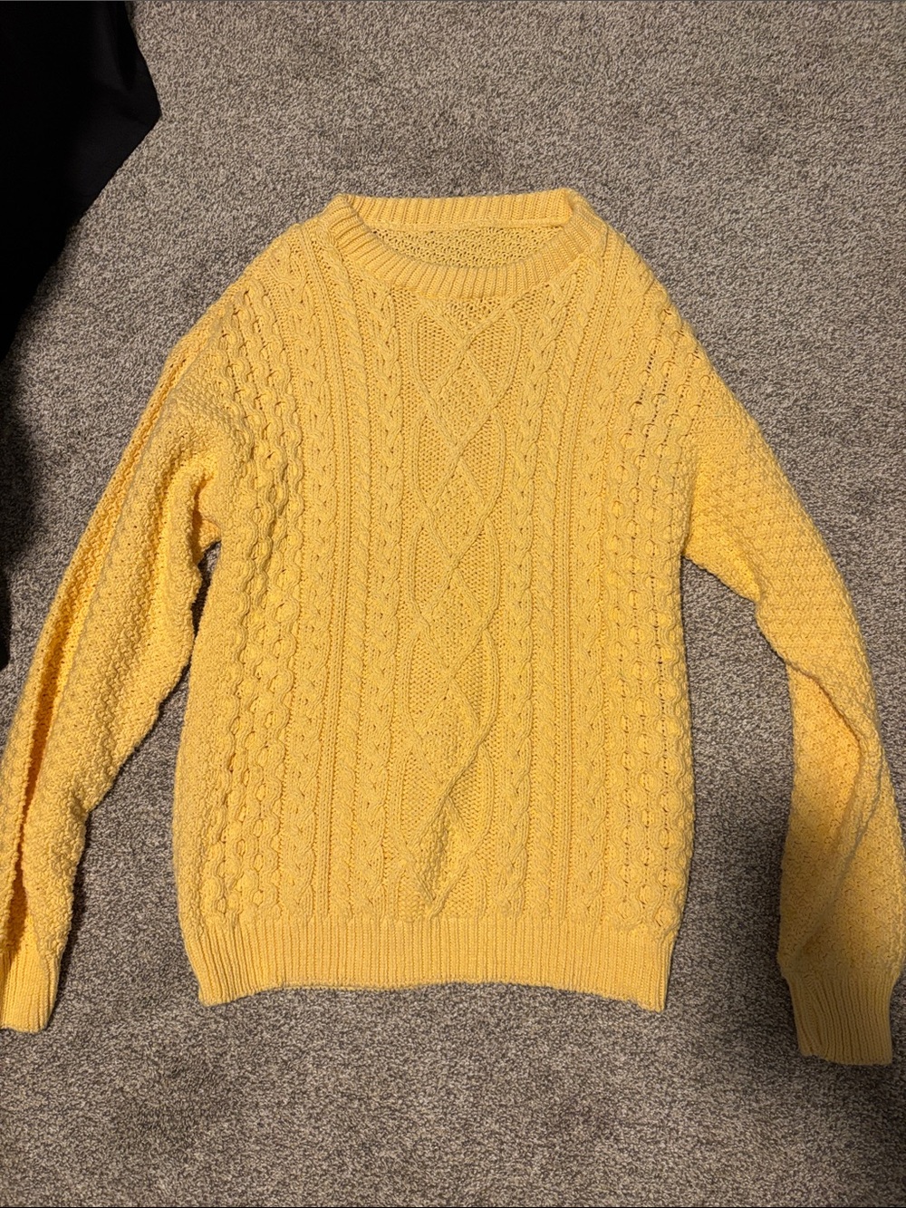 Cozy Yellow Cable Knit Sweater